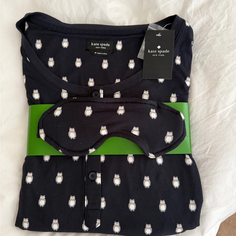 Kate Spade Black Owl Pajama Set